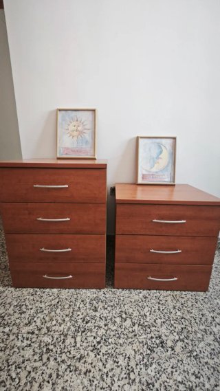 Armario de madera y azul