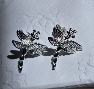Pendientes Libélula Cristal 925 estilo Swarovski