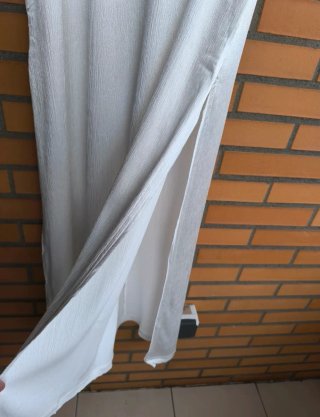 Vestido Largo Zara Blanco Roto  Talla L Nuevo