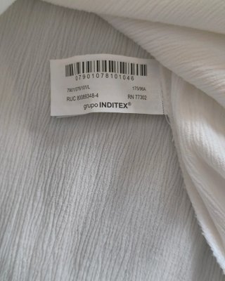 Vestido Largo Zara Blanco Roto  Talla L Nuevo