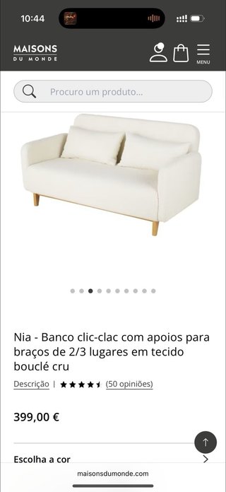 Sofá de tecido bege