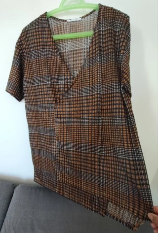 Camiseta Zara Talla S Cuadros