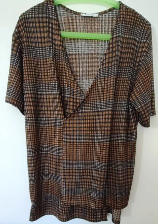 Camiseta Zara Talla S Cuadros