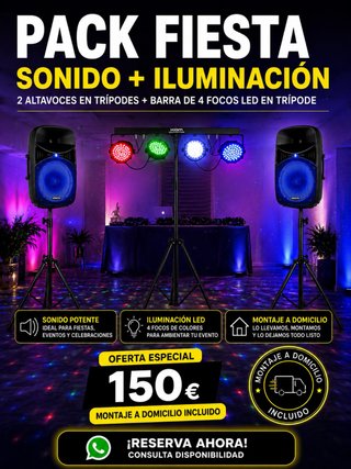 PACK ALQUILER SONIDO + ILUMINACIÓN