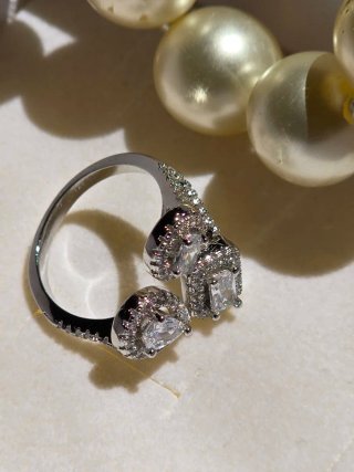 Anillo S925 Cristal Estilo Swarovski Ajustable