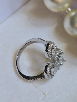 Anillo S925 Cristal Estilo Swarovski Ajustable