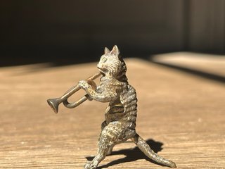 Lote Figuras Gatos Músicos Bronce Viena