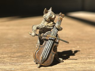 Lote Figuras Gatos Músicos Bronce Viena