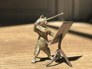 Lote Figuras Gatos Músicos Bronce Viena