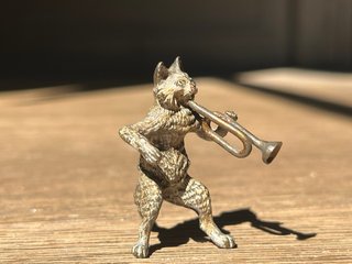 Lote Figuras Gatos Músicos Bronce Viena
