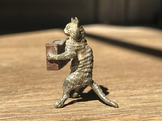 Lote Figuras Gatos Músicos Bronce Viena