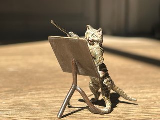 Lote Figuras Gatos Músicos Bronce Viena