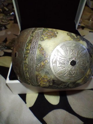 Bracciale antico Tuareg argento e nero