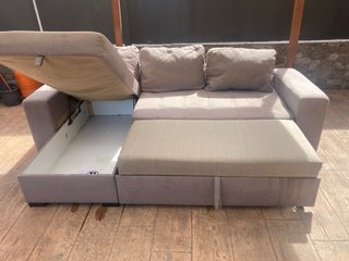 Sofá cama chaiselongue beige