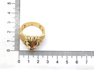 Sello Oro 18K León con Circonitas
