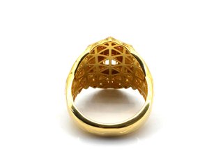 Sello Oro 18K León con Circonitas