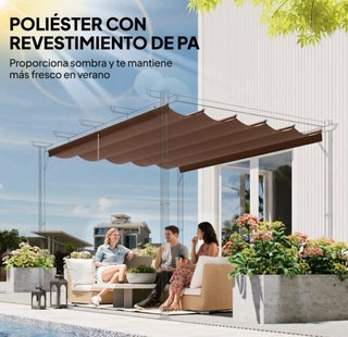 Cubierta para Pérgola Outsunny 3x3 Marrón