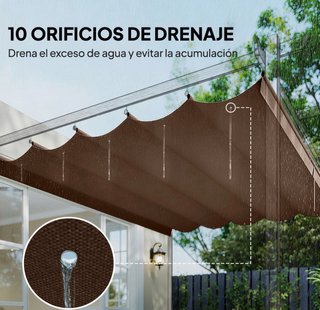 Cubierta para Pérgola Outsunny 3x3 Marrón
