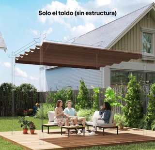 Cubierta para Pérgola Outsunny 3x3 Marrón