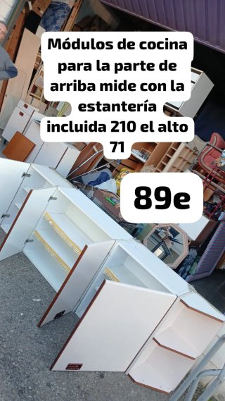 Módulos cocina altos con estantería 210x71