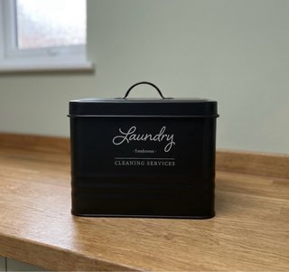 Contenitore Laundry in metallo nero