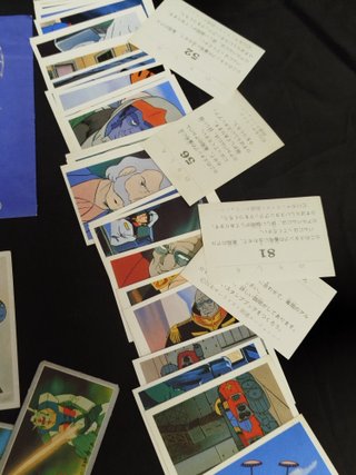 Lote de antiguos cromos y sobres Gundam japoneses