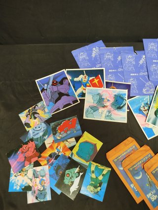 Lote de antiguos cromos y sobres Gundam japoneses