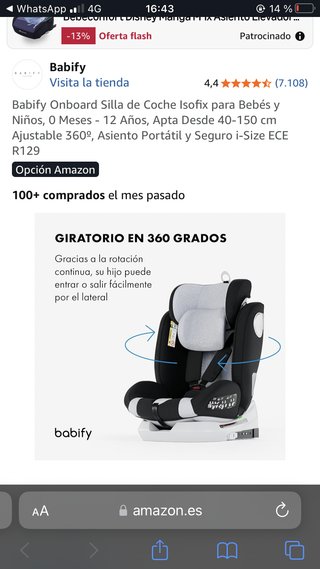 Silla de coche Babify Onboard Isofix 360º