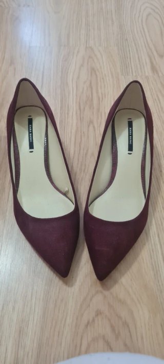Zapatos Zara Basic Morados Tacon Mujer