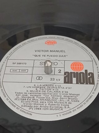 Victor Manuel - Que Te Puedo Dar Vinilo
