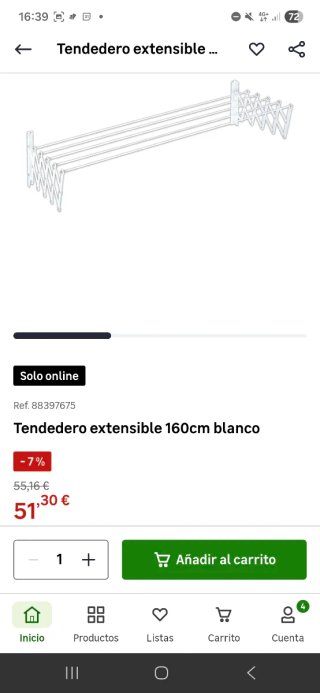 Tendedero extensible 160 cm
