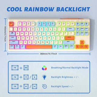 Tastiera da Gaming Wireless TKL RGB per Mac/Win