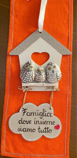 Casetta decorativa gufi famiglia