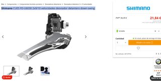 Desviador delantero Shimano CUES FD-U6030 2x9/10v