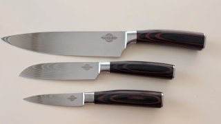 Set 3 coltelli OmniMarket in legno e metallo