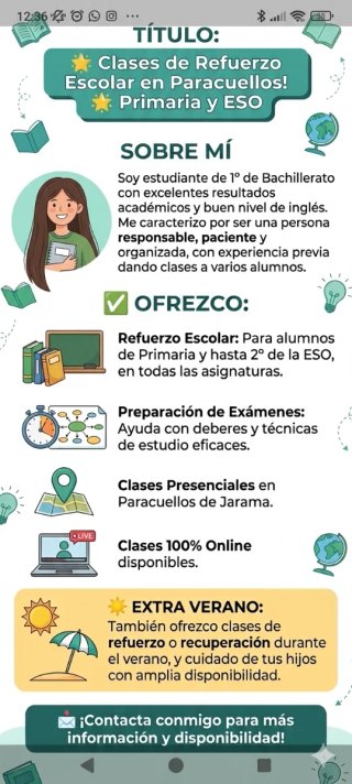 Cuidado de niños/Clases de refuerzo primaria, ESO