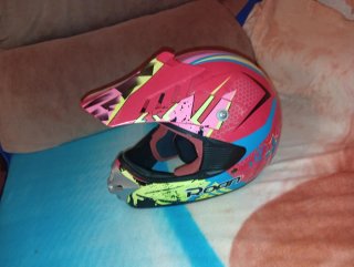 Casco Moto Cross Talla L Niño Azul/Rojo