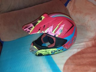 Casco Moto Cross Talla L Niño Azul/Rojo