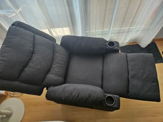 Sillón reclinable masaje tela negro