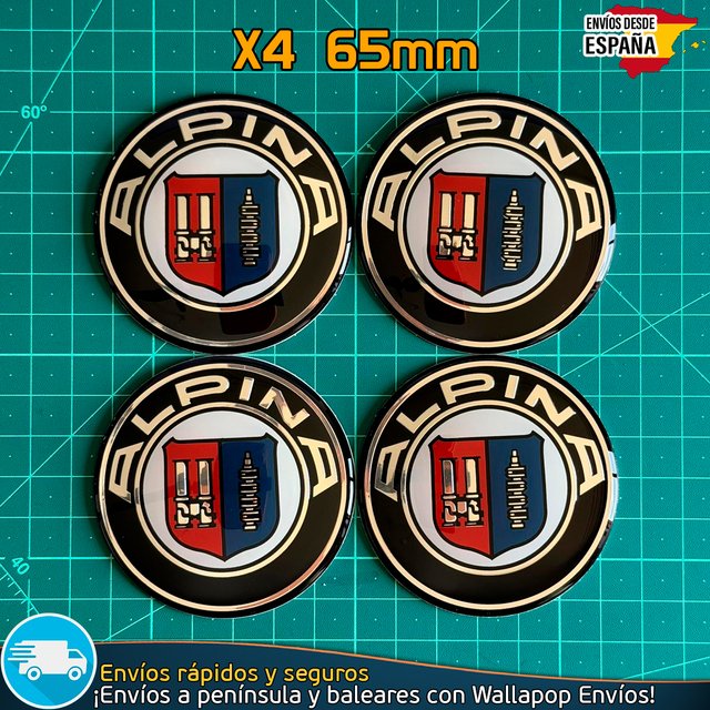 Emblemas Alpina 65mm x4 Tapacubos Llantas BMW