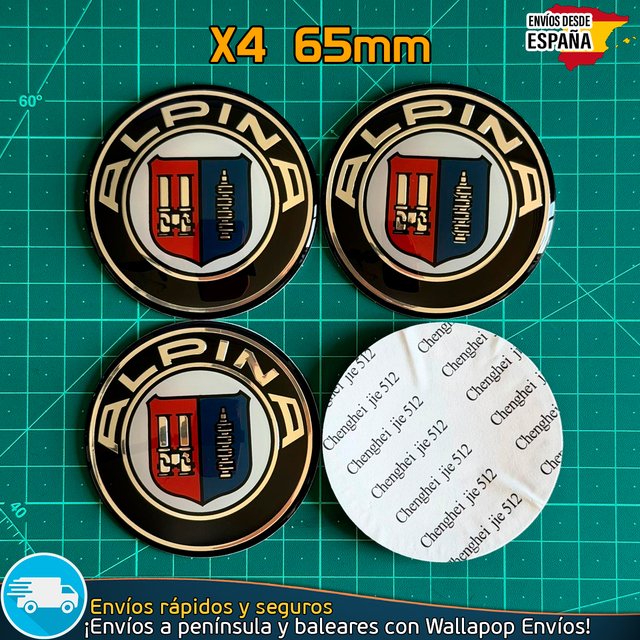 Emblemas Alpina 65mm x4 Tapacubos Llantas BMW
