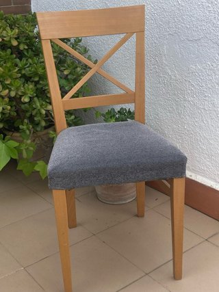 Sillas comedor madera y tela