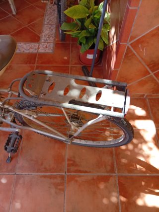 Bicicleta de paseo plateada