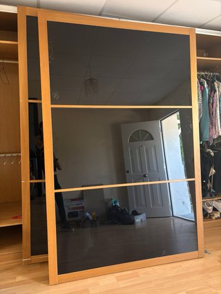 Puertas correderas armario madera y cristal