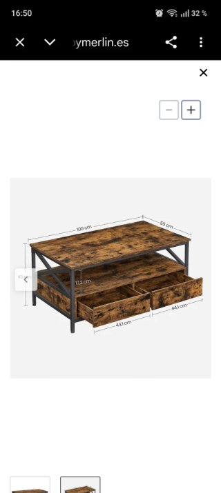 Mesa de centro madera y metal