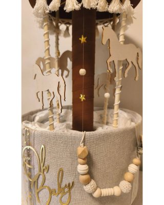 Tarta de pañales carrusel bebé