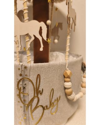 Tarta de pañales carrusel bebé