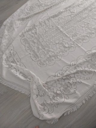 Manta antigua de tela blanca