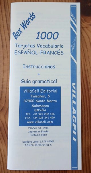 Francés: Tarjetas Vocabulario Español-Francés