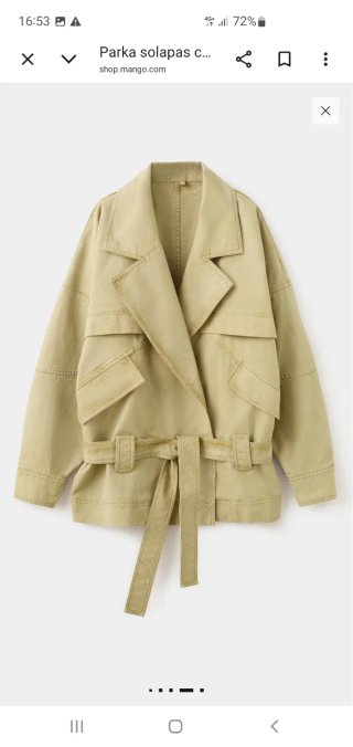 MANGO PARKA SOPLAS CINTURON